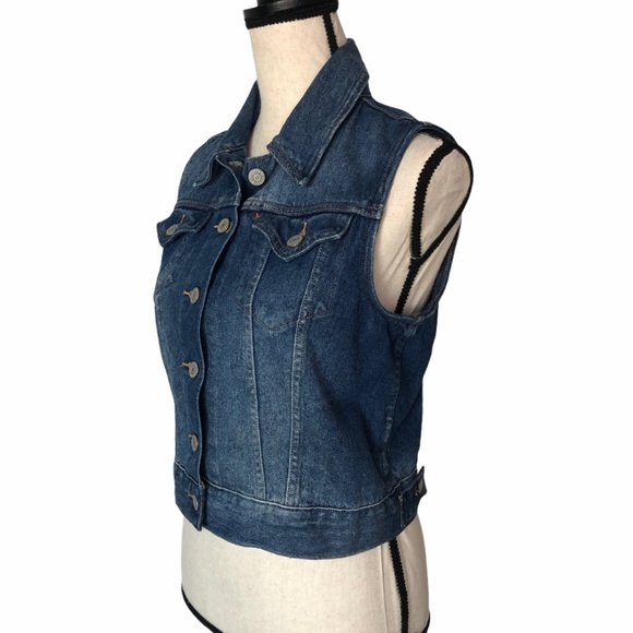 LEVI'S RED TAB DENIM TRUCKER VEST SMALL - Picture 2 of 8